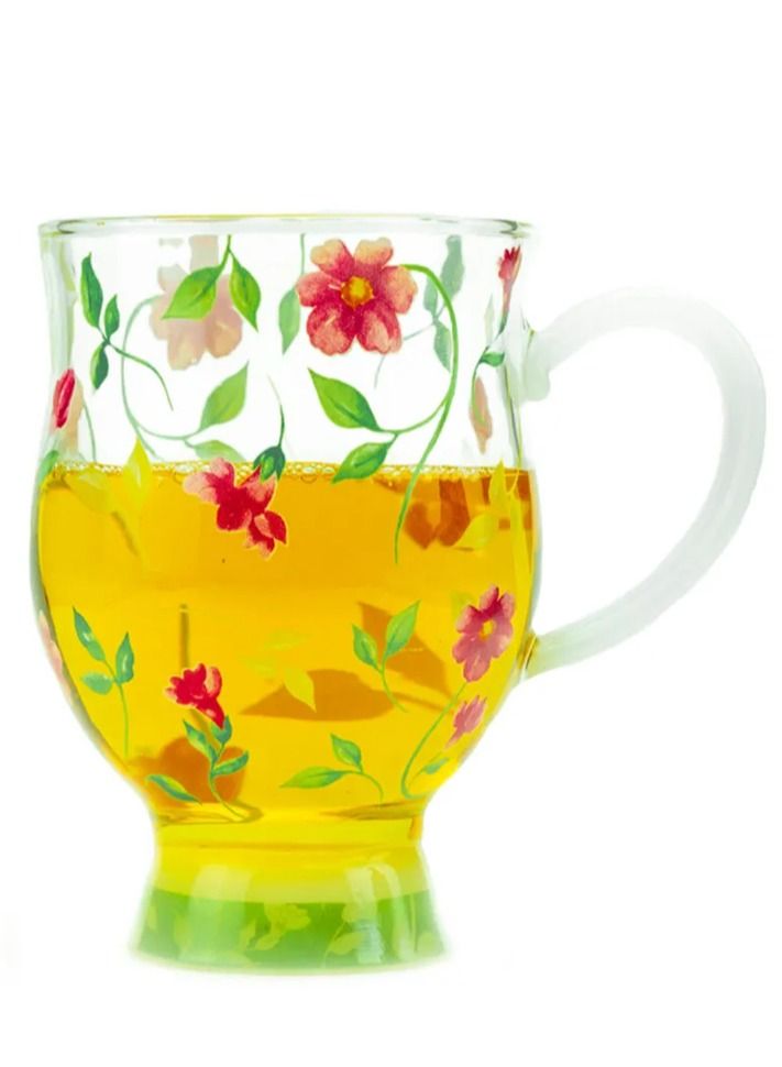 تيلاند كوب Elvi زجاجي مقاوم للحرارة في الميكروويف للشاي المشروبات الساخنة أو الباردة موكا لاتيه حليب كابتشينو ماء وعصير (0.2 لتر)