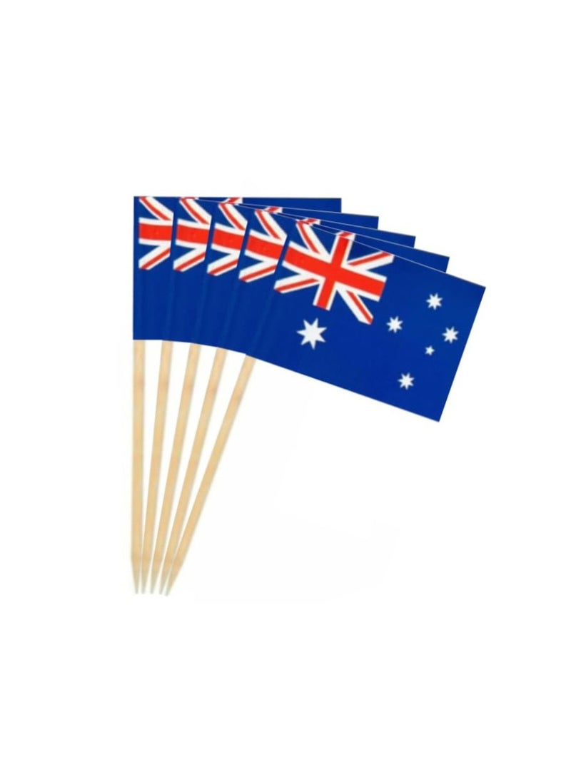 PRINTSHOP4ME Australia Cupcake Toppers For Decorations–Toothpick Cupcake Toppers–Perfect For Celebrations,Parties And Events–Mini Stick Flags For Decorating Cupcakes,Cakes And Desserts  - Image 2
