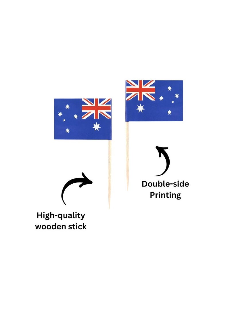PRINTSHOP4ME Australia Cupcake Toppers For Decorations–Toothpick Cupcake Toppers–Perfect For Celebrations,Parties And Events–Mini Stick Flags For Decorating Cupcakes,Cakes And Desserts  - Image 4