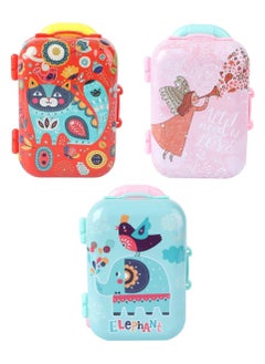 KASTWAVE 3Pcs lovely Mini Travel Suitcase Box Candy Box Doll Role Play Toys Kids Dollhouse Accessories for Barbie Wedding Decoration Girl Pretend Yoy Play House Toys Girls' Coin Purse  - Image 1
