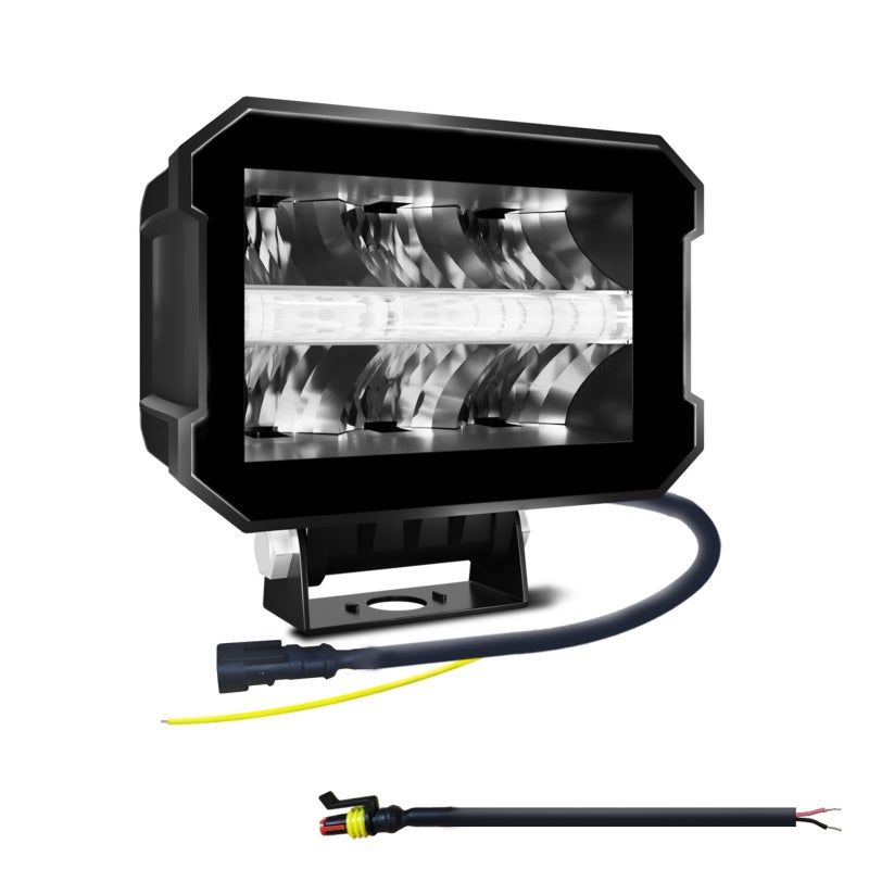 LED Light Bar: Black 6 High-Intensity Chips IP68 Waterproof - DC 9-30V Wide Compatibility LED Work Light for Trucks Off-Road Vehicles Cars SUVs ATVs Boats Motorcycles - Image 1