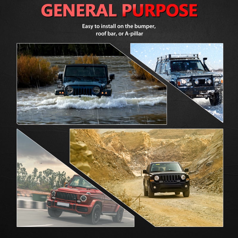 LED Light Bar: Black 6 High-Intensity Chips IP68 Waterproof - DC 9-30V Wide Compatibility LED Work Light for Trucks Off-Road Vehicles Cars SUVs ATVs Boats Motorcycles - Image 2