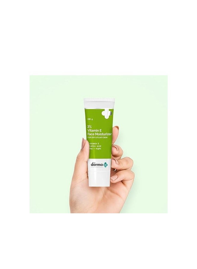 ذا ديرما كو مرطب للوجه بفيتامين هـ بنسبة 3% للبشرة الجافة والمتقشرة | مع حمض اللاكتيك | يرطب وينعم ويهدئ البشرة المتضررة | غير دهني، سريع الامتصاص، خالٍ من العطور | للرجال والنساء - 100 غرام - Image 2