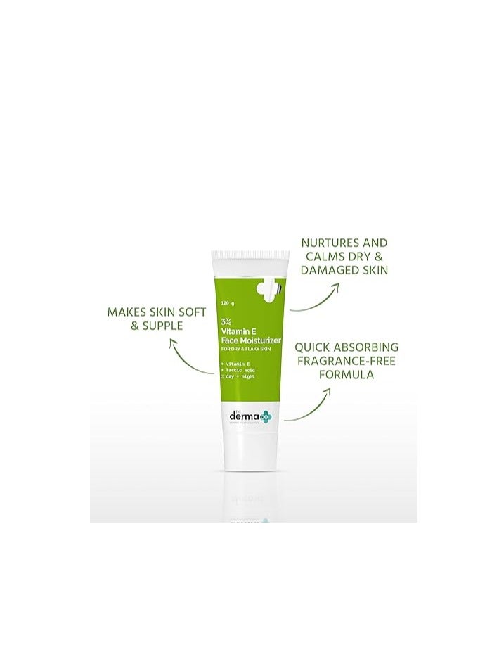 ذا ديرما كو مرطب للوجه بفيتامين هـ بنسبة 3% للبشرة الجافة والمتقشرة | مع حمض اللاكتيك | يرطب وينعم ويهدئ البشرة المتضررة | غير دهني، سريع الامتصاص، خالٍ من العطور | للرجال والنساء - 100 غرام - Image 3