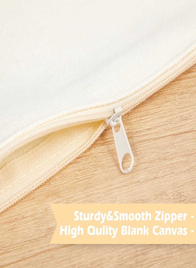 Reginary 80 Pack Canvas Zipper Makeup Bags Bulk Pencil Pouches Blank DIY Craft Canvas Cosmetic Bag Pouch with Zipper for Makeup Cosmetic Toiletry Stationary Storage(All Natural) - Image 3