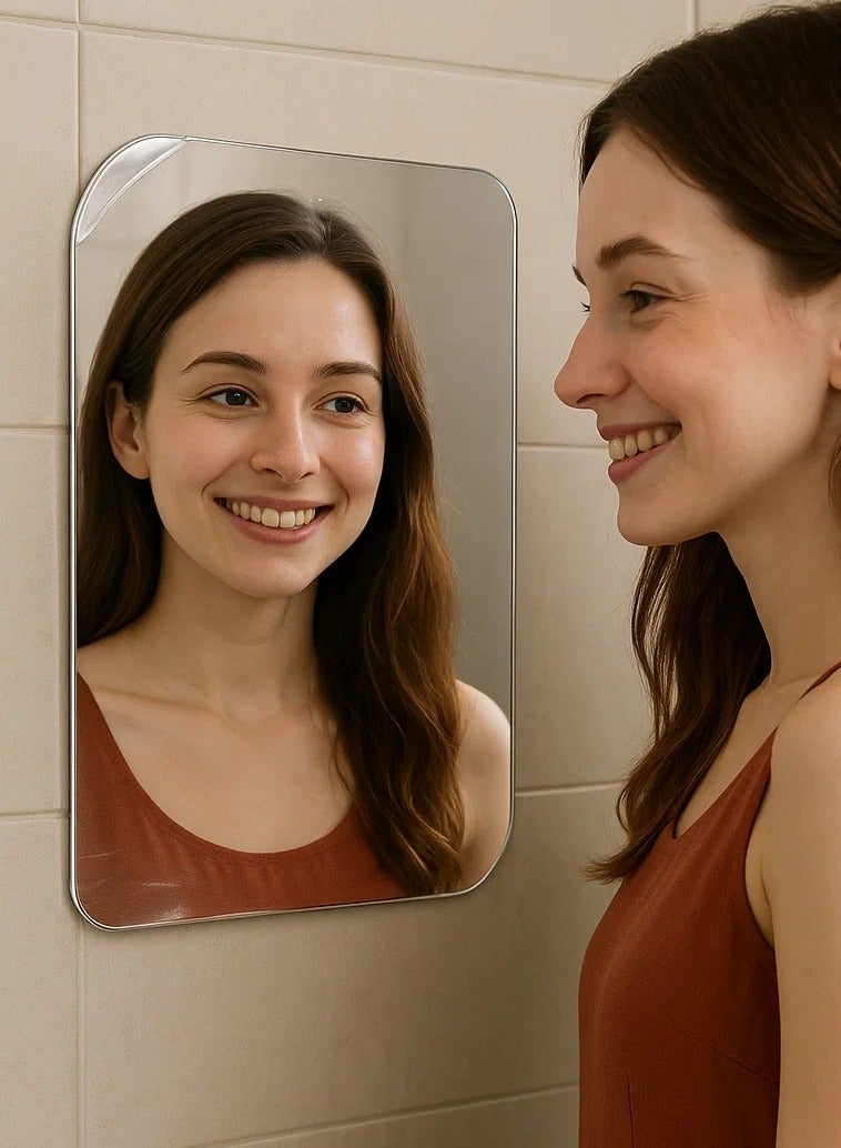 Mirror Art Anti-breakage bathroom mirrors, foldable + adhesive for installation without perforation, 40*35 cm