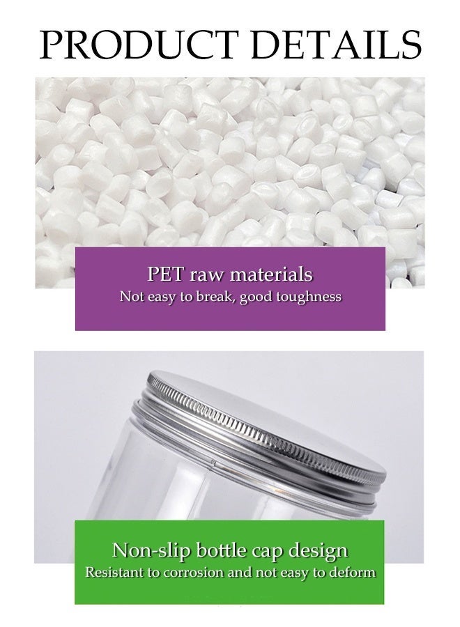 8 Pcs Clear Plastic Jars with Lids,Slime Containers for Kids DIY Crafts,Airtight  Storage Containers for Dried Fruit,Candy,Spices,Kitchen,Household - Image 3