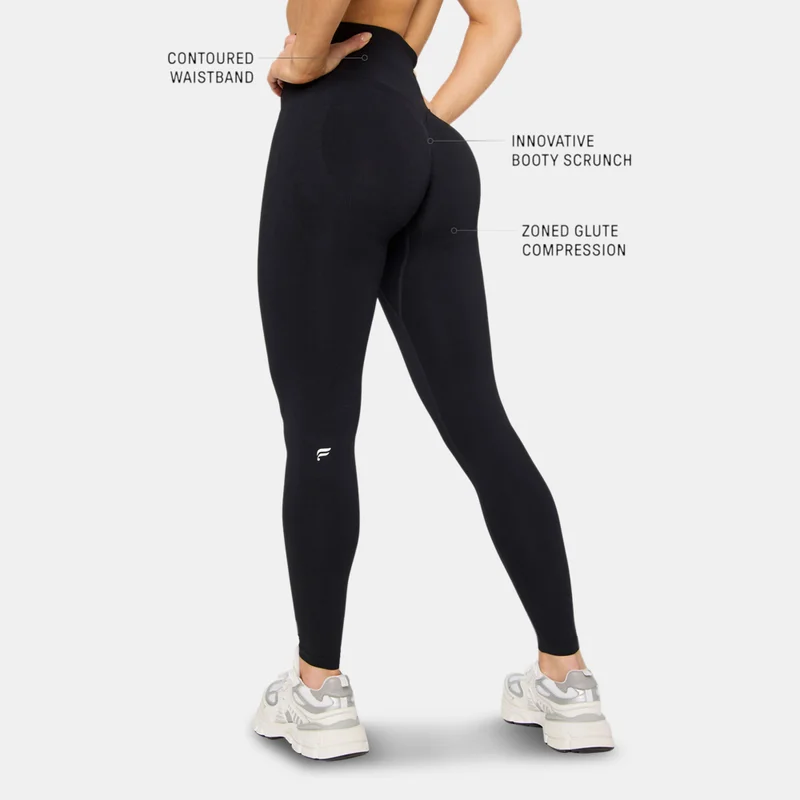 Fabletics Black Women's Seamless Scrunch Leggings for Women | Best Price UAE