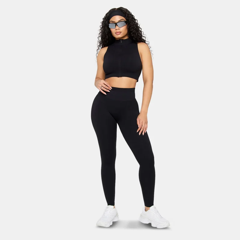 Fabletics Black Women's Seamless Scrunch Leggings for Women | Best Price UAE
