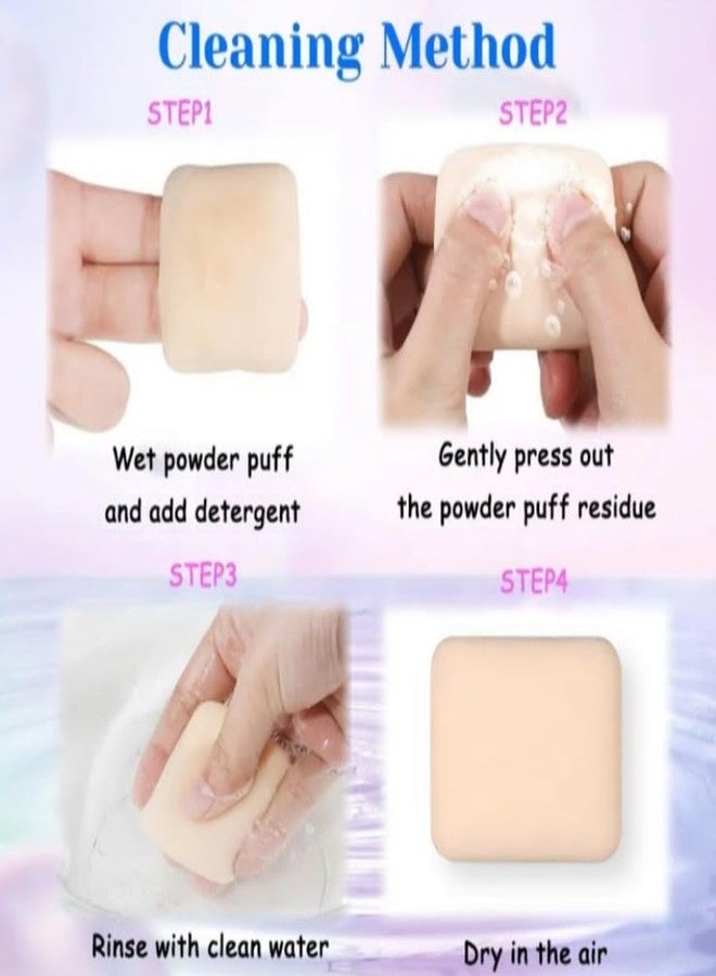 FEELHIGH علبة حامل إسفنجة البودرة من فيلهاي، علبة تخزين إسفنجة البودرة المحمولة للسفر، علبة إسفنجة مكياج صغيرة شفافة، علبة إسفنجة تجميل جيبية (مربعة) - Image 4