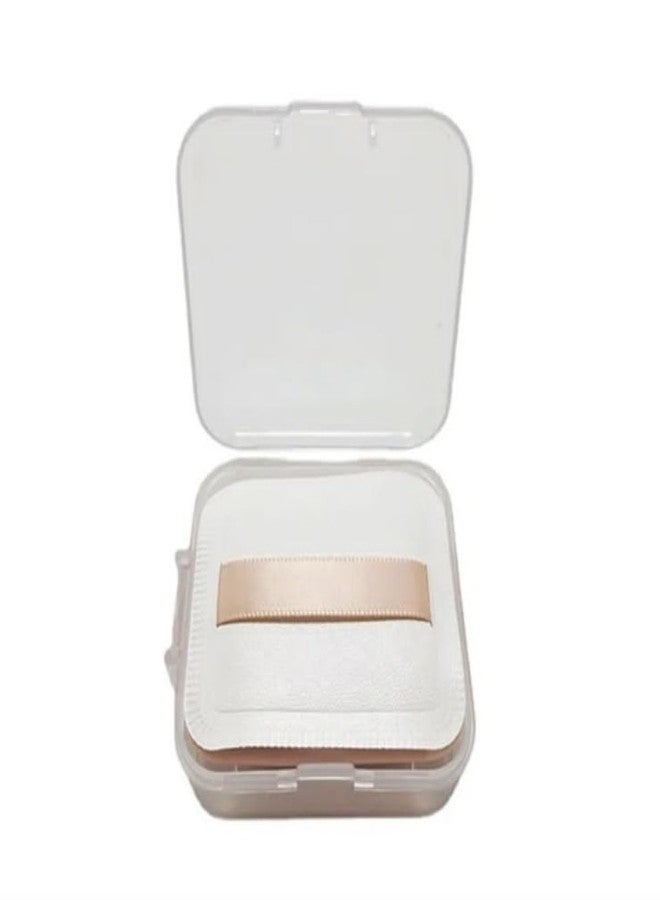 FEELHIGH علبة حامل إسفنجة البودرة من فيلهاي، علبة تخزين إسفنجة البودرة المحمولة للسفر، علبة إسفنجة مكياج صغيرة شفافة، علبة إسفنجة تجميل جيبية (مربعة) - Image 1