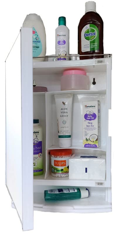 GRACE FINE WARE GRACE FINE WARE Washbasin Cabinet with Mirror Premium Wall Mounted Storage Cabinet with Magnetic Door 4 Inner Shelve Stylish HeavyDuty Plastic Cabinet for Storage  - Image 5