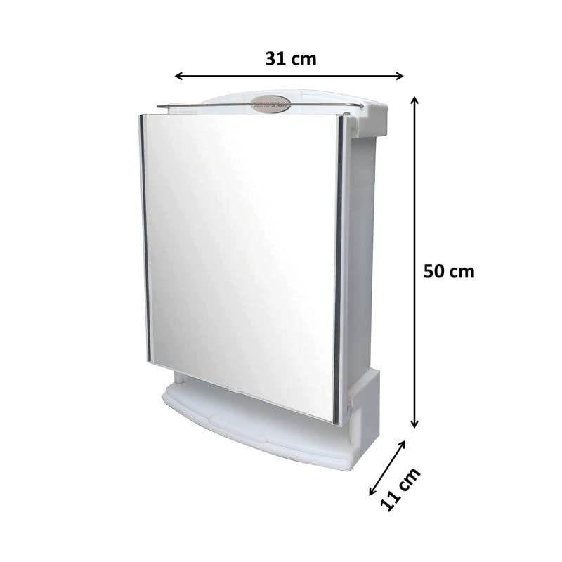 GRACE FINE WARE GRACE FINE WARE Washbasin Cabinet with Mirror Premium Wall Mounted Storage Cabinet with Magnetic Door 4 Inner Shelve Stylish HeavyDuty Plastic Cabinet for Storage  - Image 2