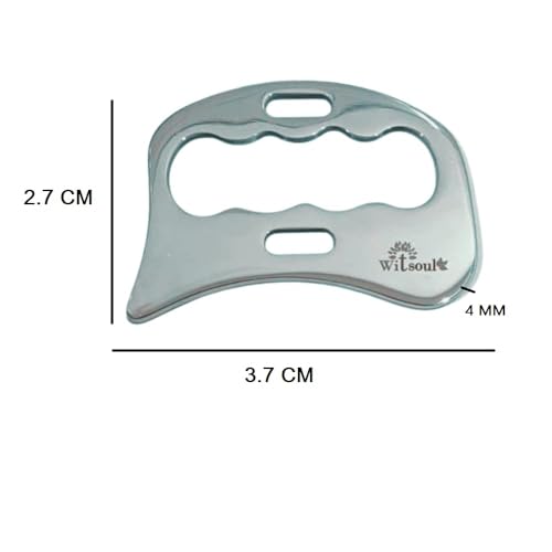 WITSOUL Gua Sha, Gua Sha Facial Tools, Stainless Steel Guasha Tool for Facial and Body SPA Accupressure Treatment Scraping Face Massage Tool (Punch Guasha) - Image 3