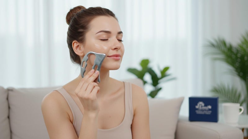 WITSOUL Gua Sha, Gua Sha Facial Tools, Stainless Steel Guasha Tool for Facial and Body SPA Accupressure Treatment Scraping Face Massage Tool (Punch Guasha) - Image 5