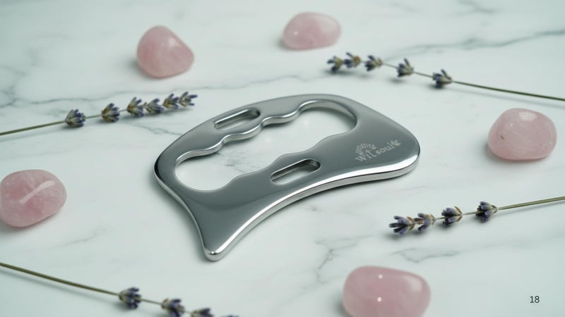 WITSOUL Gua Sha, Gua Sha Facial Tools, Stainless Steel Guasha Tool for Facial and Body SPA Accupressure Treatment Scraping Face Massage Tool (Punch Guasha) - Image 4