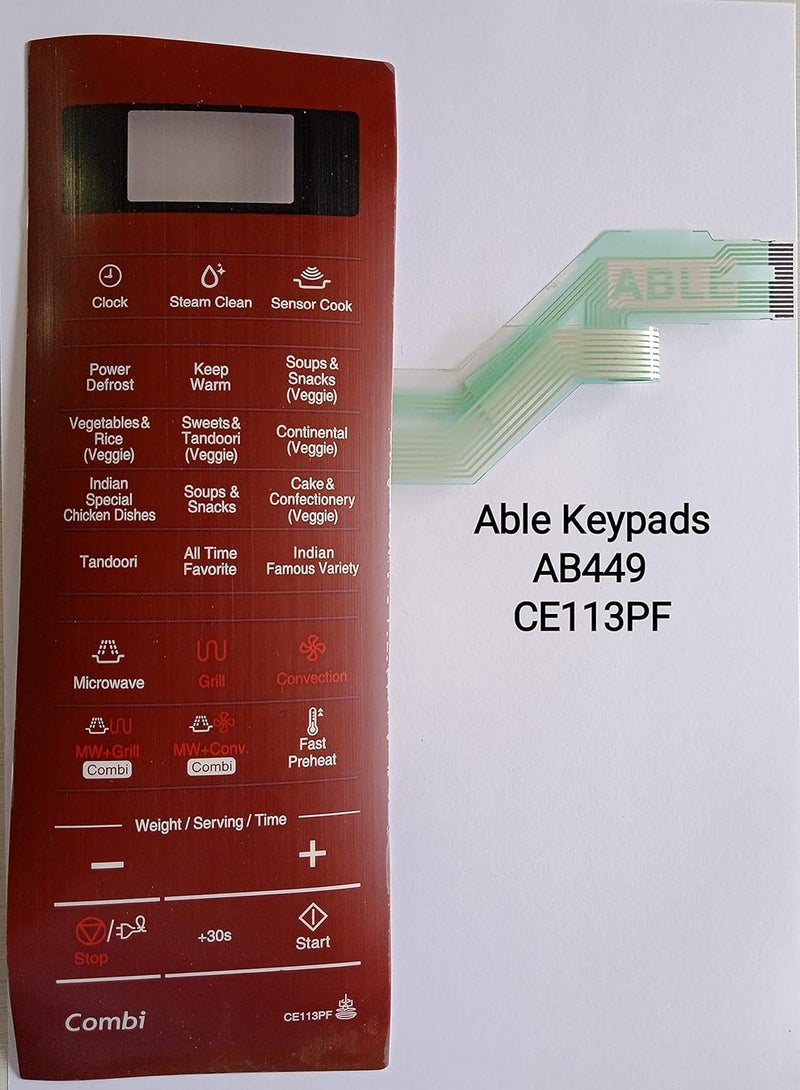 ABLE ميكروويف Able CE103FF مع لوحة مفاتيح لمسية CE113PFXTL حمراء - Image 2