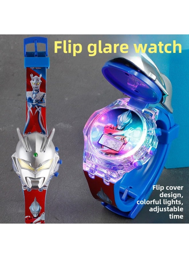 Gold Sailor Galaxy Ultraman Luminous Watch Flash Children's Watch Toy Watch Ultraman Watch For Men And Women-Color:Cyro Convex Man ]-Specifications:Blister Card Packaging - Image 1