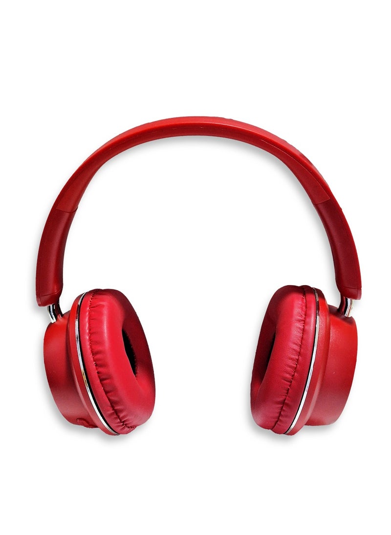 Generic - Bluetooth Headphone , Wireless Headset , Model WS-620 , Bluetooth , Play Time 20 Hours , Battery 150mAh, External Built In Microphone, USB Type-C, Pure Bass Sound, Noise Cancelling (Red) - Image 1