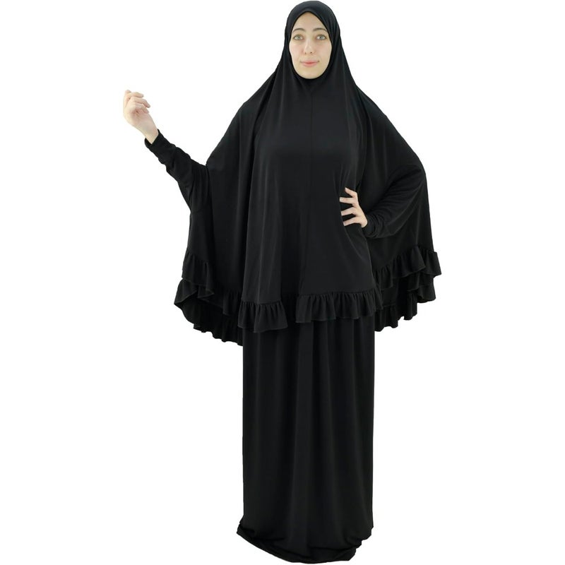 Two Pcs Islamic prayer dress for women with sleeve - Prayer Clothes for Muslim Women - Prayer Abaya Jilbab 2 piece - Umrah essentials and Ramadan prayer set - Damas Collection - Image 1