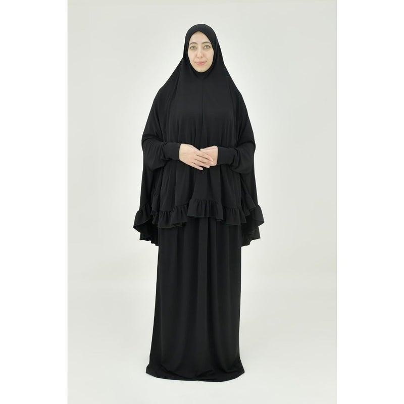 Two Pcs Islamic prayer dress for women with sleeve - Prayer Clothes for Muslim Women - Prayer Abaya Jilbab 2 piece - Umrah essentials and Ramadan prayer set - Damas Collection - Image 5