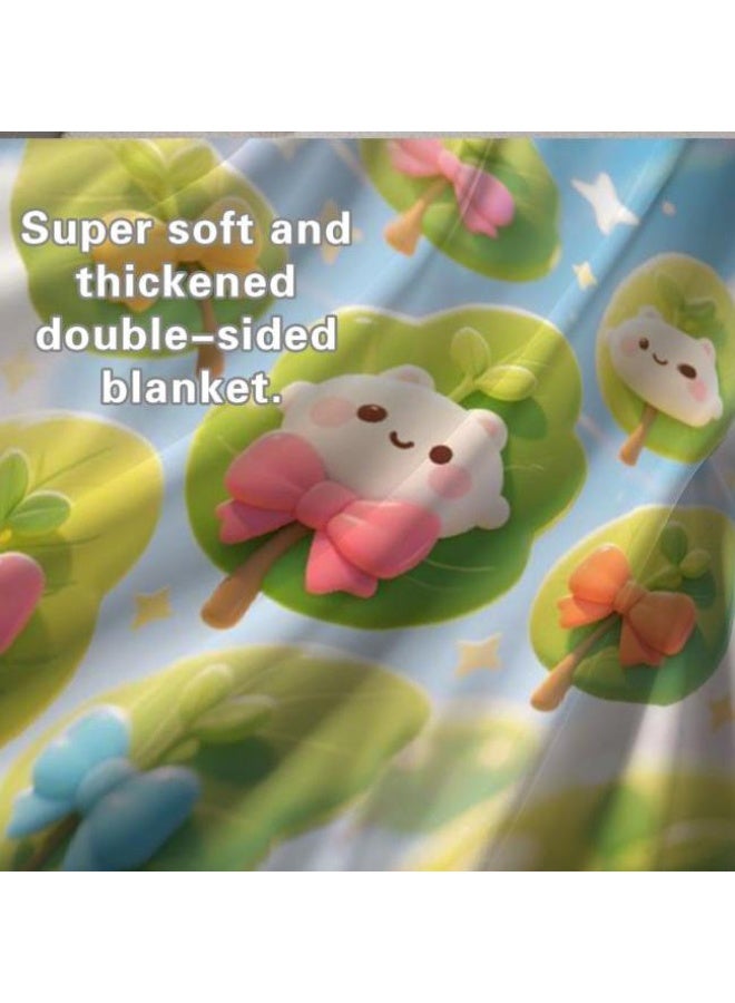 Wisdom Fairy (latest) baby and children's cartoon flannel thin blanket (warm and comfortable, suitable for sleep, gaming) 70cm*100cm