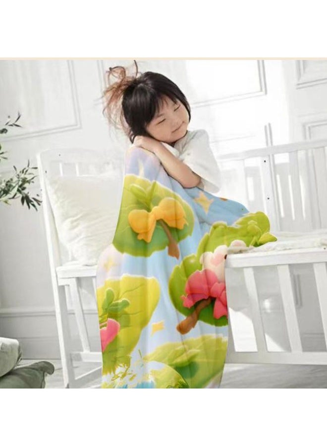 Wisdom Fairy (latest) baby and children's cartoon flannel thin blanket (warm and comfortable, suitable for sleep, gaming) 70cm*100cm