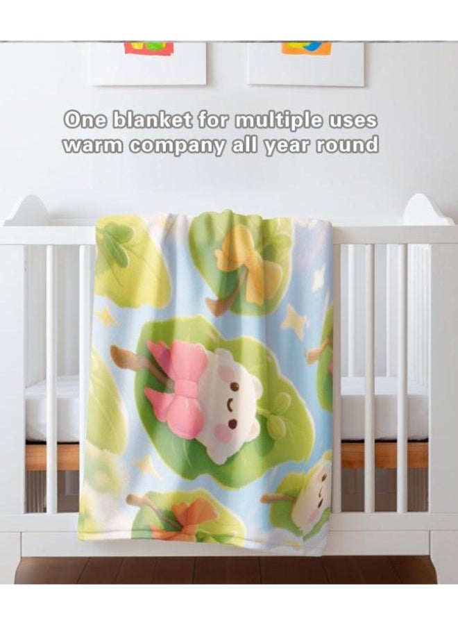 Wisdom Fairy (latest) baby and children's cartoon flannel thin blanket (warm and comfortable, suitable for sleep, gaming) 70cm*100cm