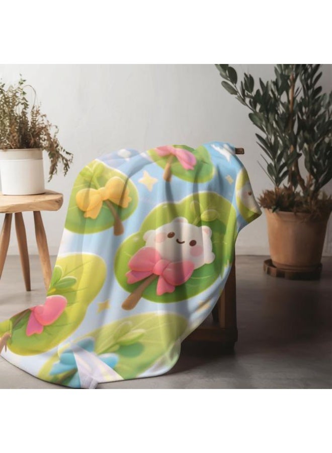 Wisdom Fairy (latest) baby and children's cartoon flannel thin blanket (warm and comfortable, suitable for sleep, gaming) 70cm*100cm