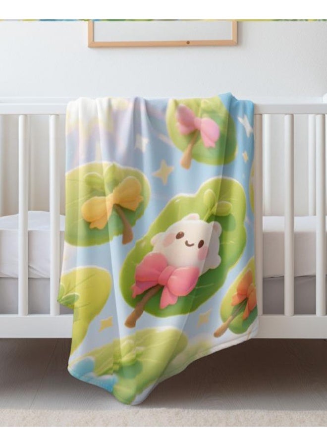 Wisdom Fairy (latest) baby and children's cartoon flannel thin blanket (warm and comfortable, suitable for sleep, gaming) 70cm*100cm