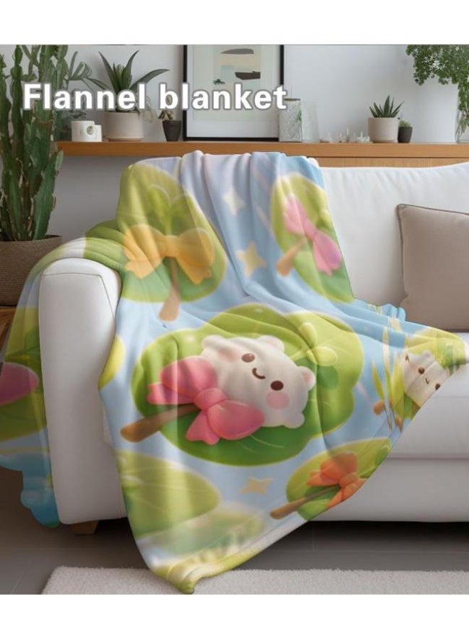 Wisdom Fairy (latest) baby and children's cartoon flannel thin blanket (warm and comfortable, suitable for sleep, gaming) 70cm*100cm