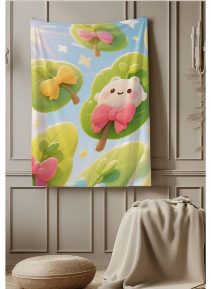 Wisdom Fairy (latest) baby and children's cartoon flannel thin blanket (warm and comfortable, suitable for sleep, gaming) 70cm*100cm