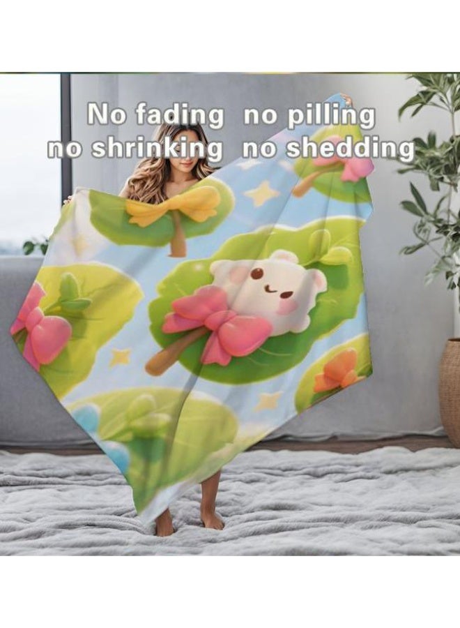 Wisdom Fairy (latest) baby and children's cartoon flannel thin blanket (warm and comfortable, suitable for sleep, gaming) 70cm*100cm