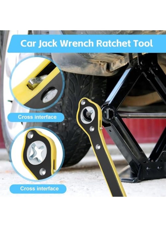 X spring Jack Ratchet Wrench, 360° Swivel Cross Wrench, Auto Tire Repair Tool, Heavy Duty Labor-Saving Scissor Jack Handle, Speed Scissor Jack Lift Tool for Car, SUV, Truck, Roadside Emergency  - Image 2