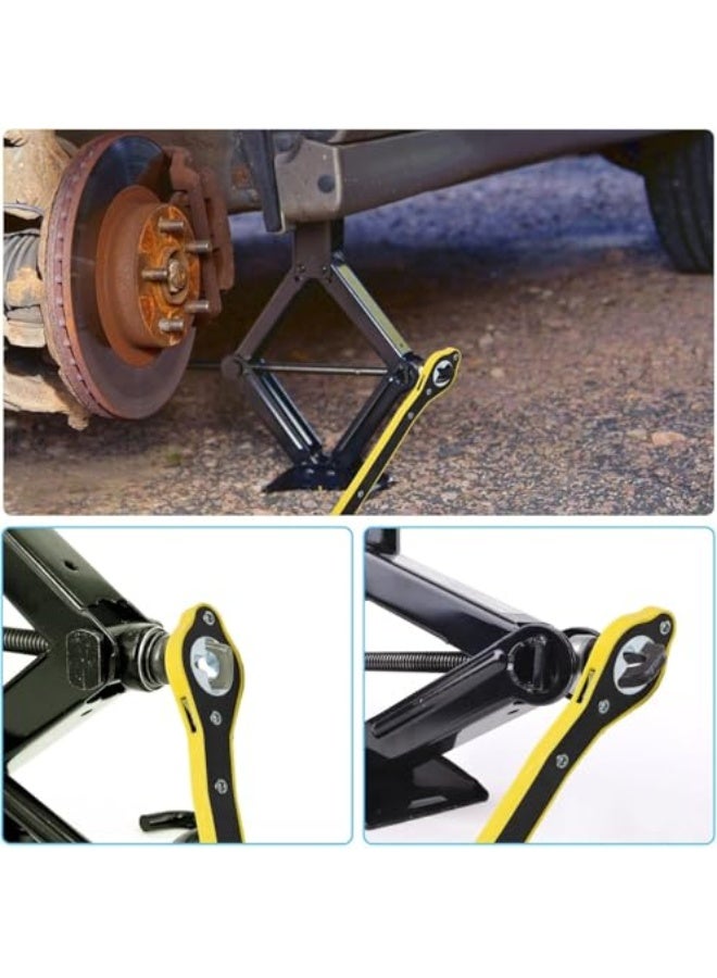 X spring Jack Ratchet Wrench, 360° Swivel Cross Wrench, Auto Tire Repair Tool, Heavy Duty Labor-Saving Scissor Jack Handle, Speed Scissor Jack Lift Tool for Car, SUV, Truck, Roadside Emergency  - Image 3