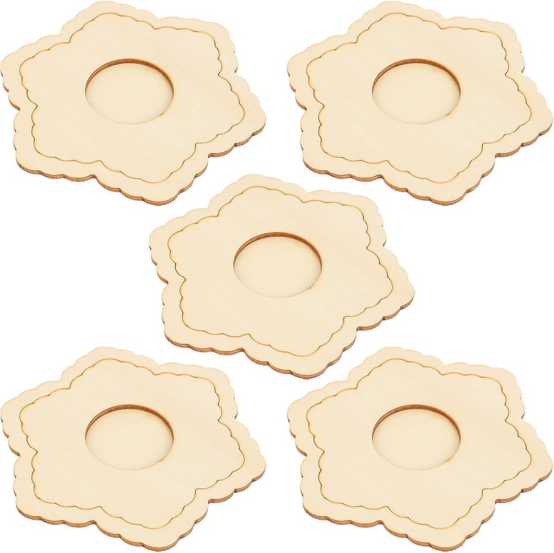 Mini Wooden Photo Frames 5pcs Small Decorative Painting Frames Crafts for Home Room Décor - Image 1