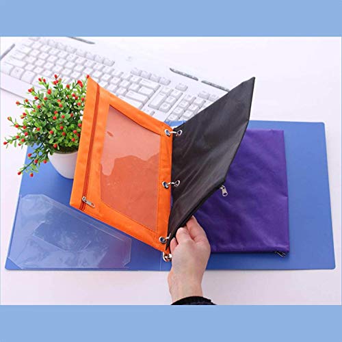 Lify 2 Rings Binder Pencil Pouch, Zipper Pencil Pouches,Canvas Fabric Pencil Pouches, Zippered Pencil Cases with Clear Window for Office School Supplies, 3 Pack (Off-White 3Pcs) - Image 3