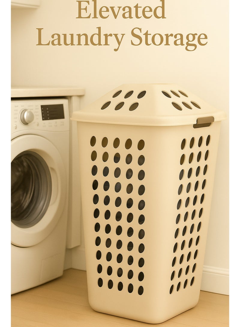 المفرج سلة غسيل ملابس بغطاء – تصميم فاخر يجمع بين الأناقة والخصوصية والتنظيم المثالي - Image 2