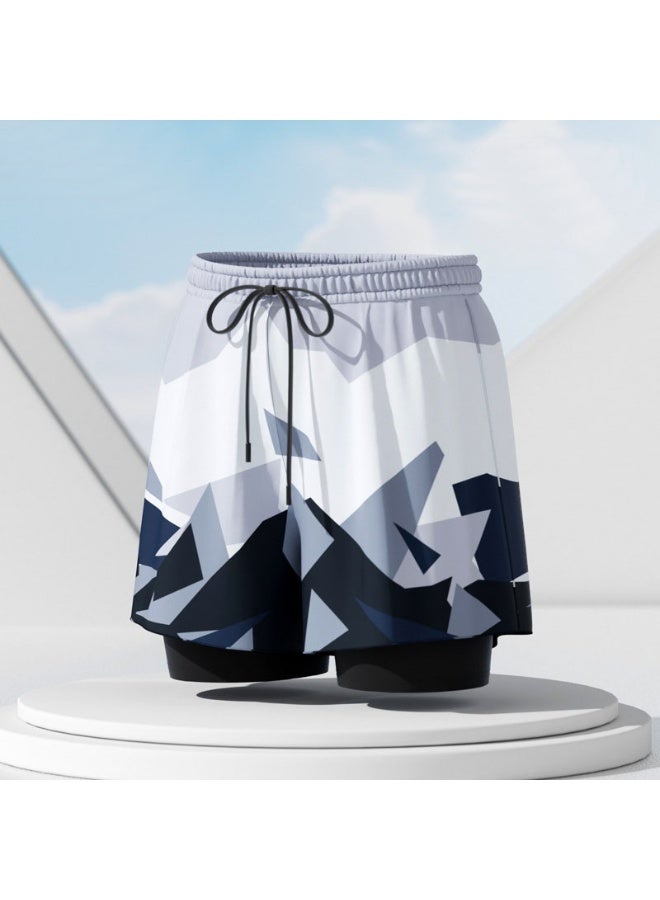 YUKE Men's Running Shorts, Men's Quick-Drying Workout Running Shorts, 2-in-1 Invisible Shorts, Multifunctional Gym Yoga Outdoor Sports Shorts4XL - Image 1