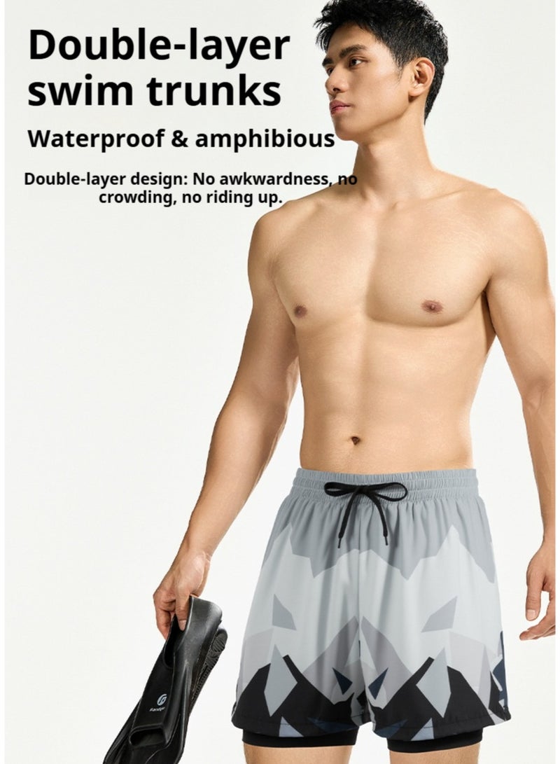 YUKE Men's Running Shorts, Men's Quick-Drying Workout Running Shorts, 2-in-1 Invisible Shorts, Multifunctional Gym Yoga Outdoor Sports Shorts4XL - Image 4