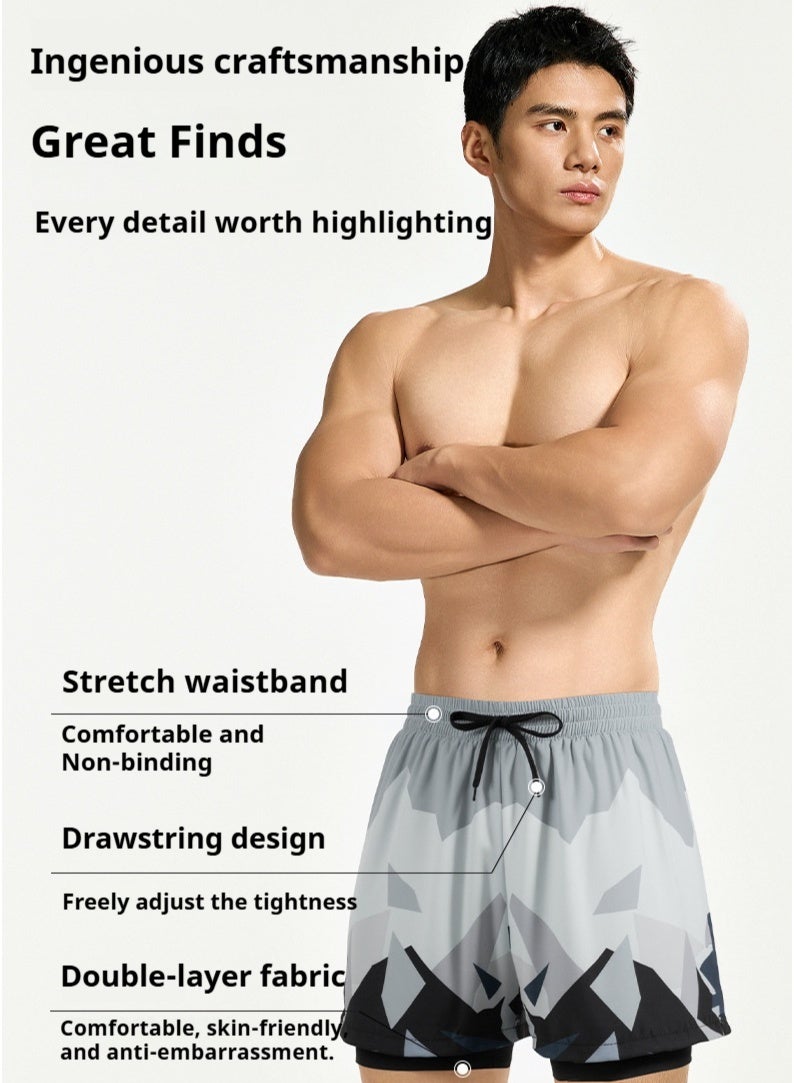 YUKE Men's Running Shorts, Men's Quick-Drying Workout Running Shorts, 2-in-1 Invisible Shorts, Multifunctional Gym Yoga Outdoor Sports Shorts4XL - Image 5