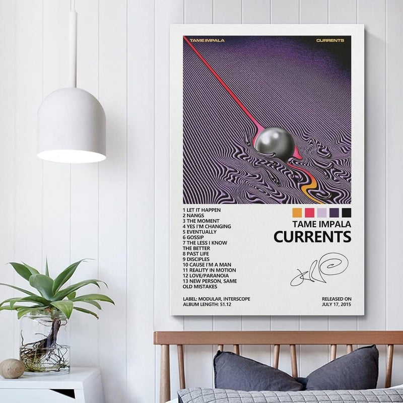 SUANYE ملصق Tame Impala غلاف ألبوم Currents للديكور الجمالي في غرفة النوم، لوحة فنية على قماش بحجم 12×18 بوصة (30×45 سم) - Image 5