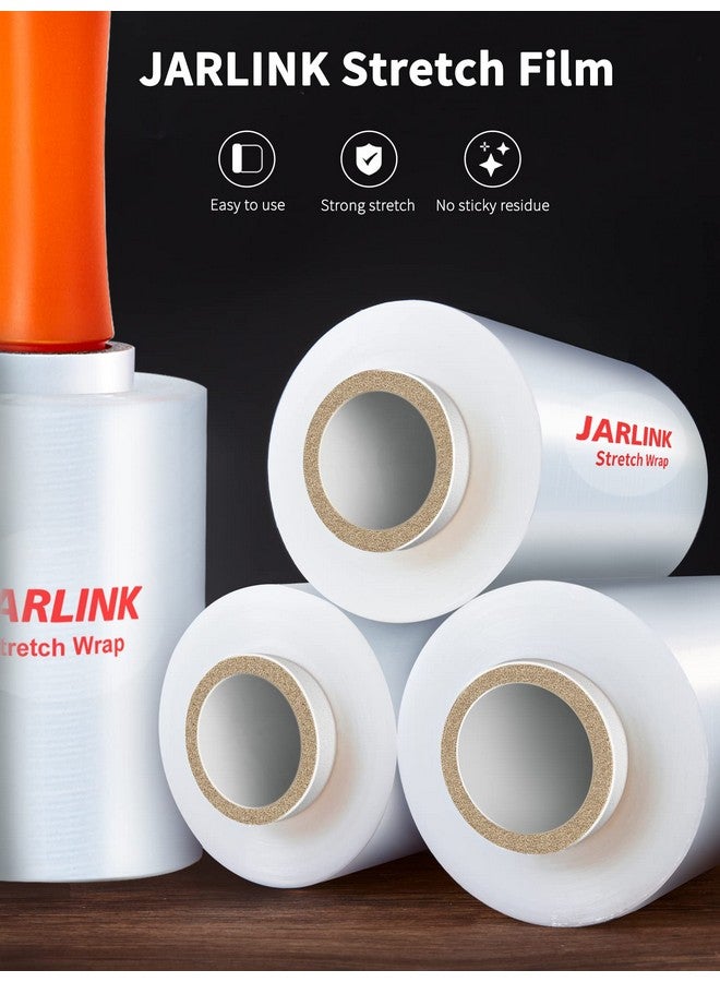JARLINK 4 Pack Plastic Film Roll With Plastic Handles 60 Gauge Thick 5 X 1000Ft Plastic Pallet Film Industrial Strength Stretch Up To 500% Stretch For Moving Packing Wrapping And Shipping - Image 4