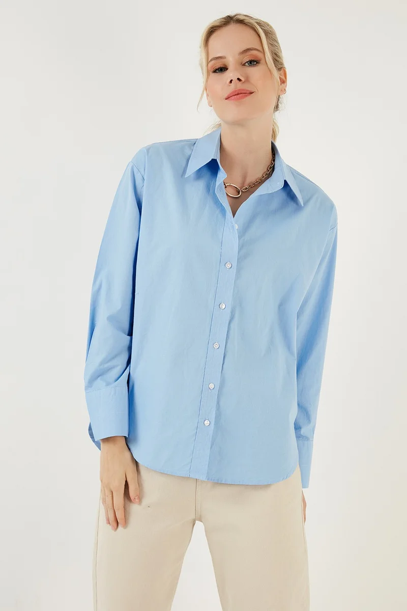 Lela Oversize 100% Cotton Poplin Shirt Women's Shirt CF21S163867