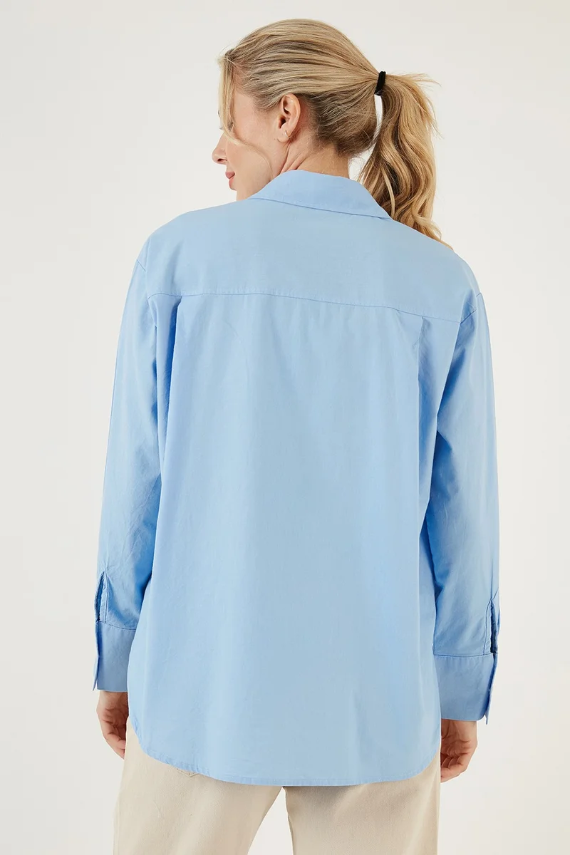 Lela Oversize 100% Cotton Poplin Shirt Women's Shirt CF21S163867
