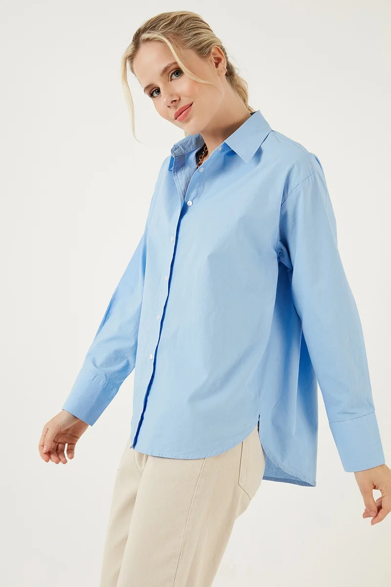 Lela Oversize 100% Cotton Poplin Shirt Women's Shirt CF21S163867