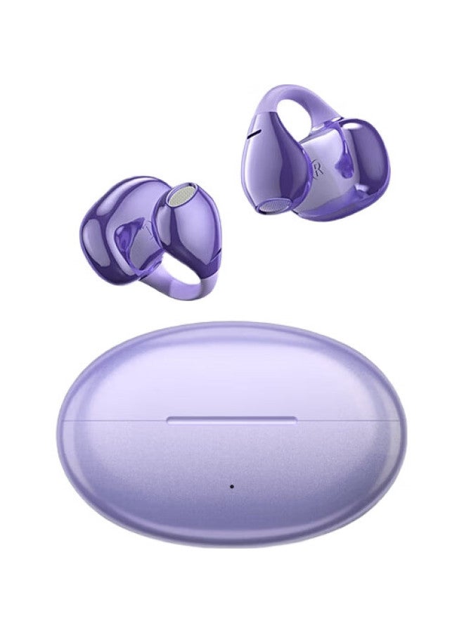Newmine Ly36 Bone Conduction Concept Bluetooth Headphones, Open-Style Wireless, Clip-On, Non-In, Ear-Hook, Sports, Call, Noise Reduction, Pulse Direct Sound, Purple - Image 3