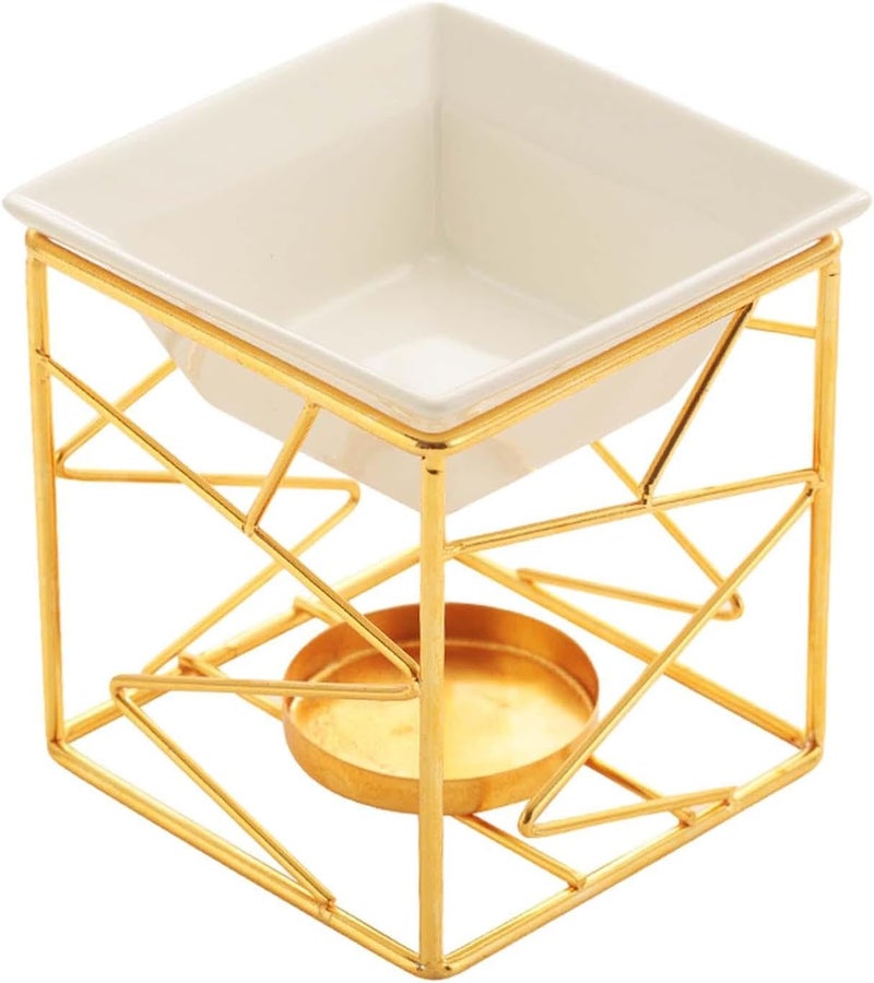 Aroma Oil for Essential Oils with Square Design for and Meditation, Gold - Image 1