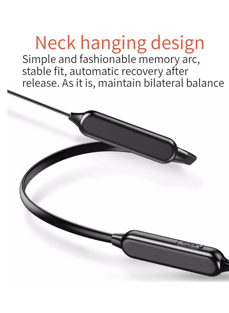 Generic Wireless Bluetooth Headphones Hanging Neck Stereo Noise Canceling Universal 5.0 Sports Headphones (Black)  - Image 5