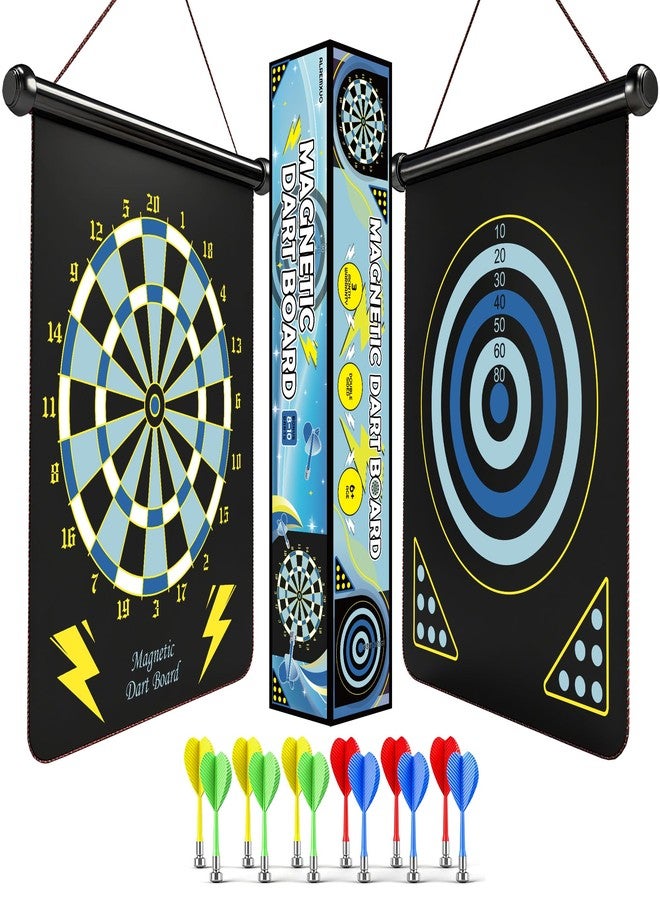 ALREMXUO Magnetic Dart Board for Kids, Gifts Ideas for Teenage Boys Girls, Dartboard Games, Toys for Teen Age 6 7 8 9 10 11 12 13 14 15 16 Years, Cool Stuff for Christmas, Room Decor, Blue - Image 1